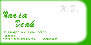 maria deak business card