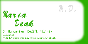 maria deak business card